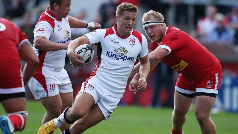 Johnny McPhillips in action for Ulster A against Canada A. The 20-year-old could be set for a run in the number 10 jersey for Ulster. Photograph: Brian Little/Inpho/Presseye
