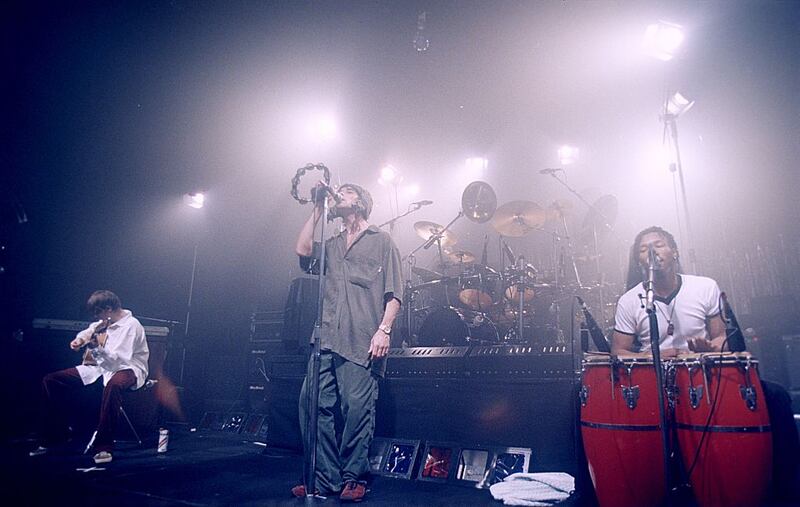 The Stone Roses performing in Cambridge, Britain, 1995. Photograph: Brian Rasic/Getty Images