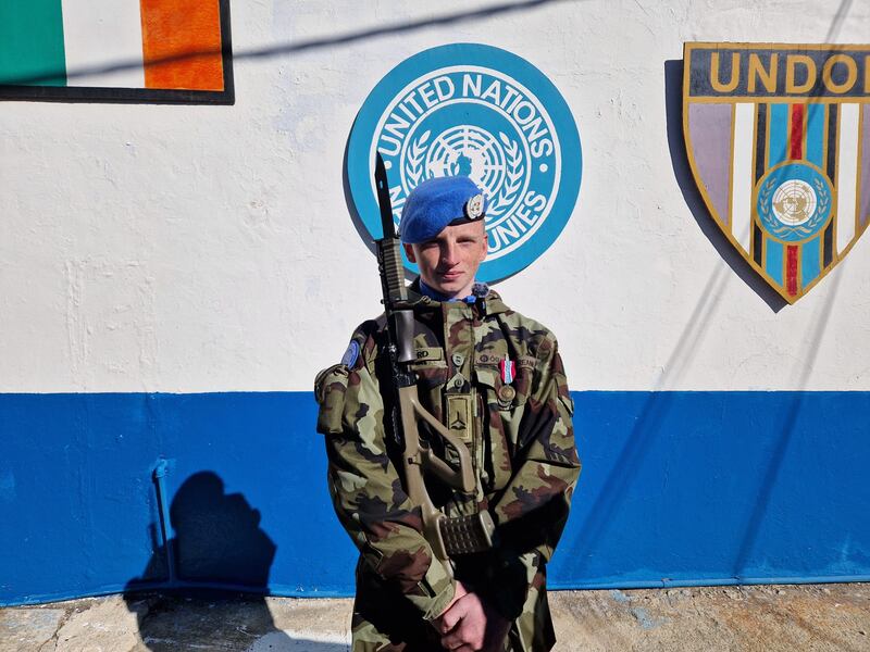 Airman Sean Rainsford at Camp Faouar. Photograph: Conor Gallagher