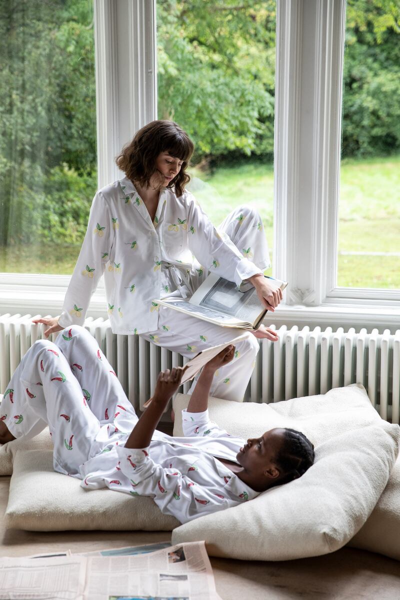 Charlotte Dunn – sets from the Amalfi and Basque editions in 100% embroidered bamboo silk, €245 each