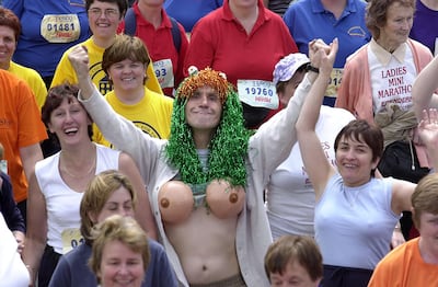 The mini marathon is strictly for women only - though some men may (we have no evidence of this!) have taken part over the years.