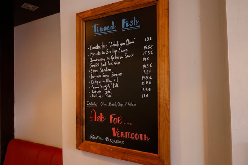 Sea Shanty tinned fish menu