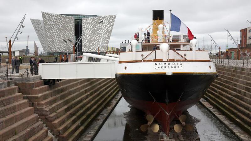 The SS Nomadic moored in Belfast, where it has been opened to the public following a £9 million refurbishment. Photograph: Paul Faith/PA Wire