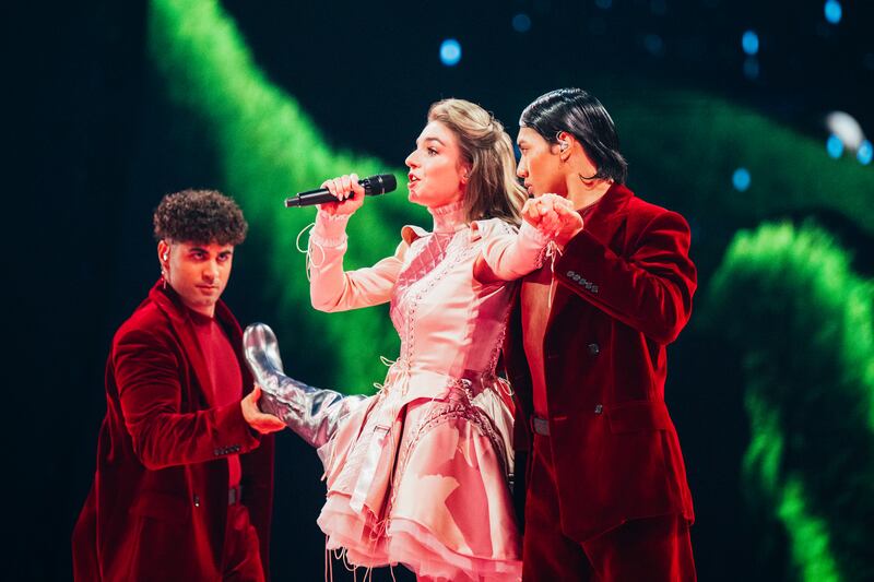 Laura Thorn performing for Luxembourg in Basle. Photograph: Sarah Louise Bennett/EBU