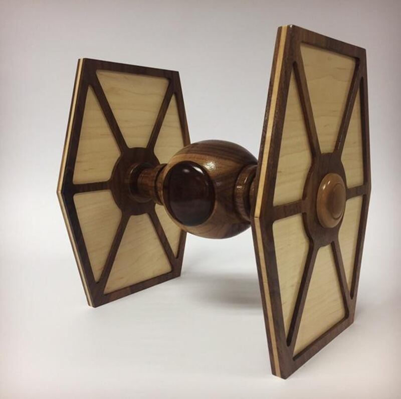 Timber TIE fighter, €150, from Copper Coast Woodcrafts