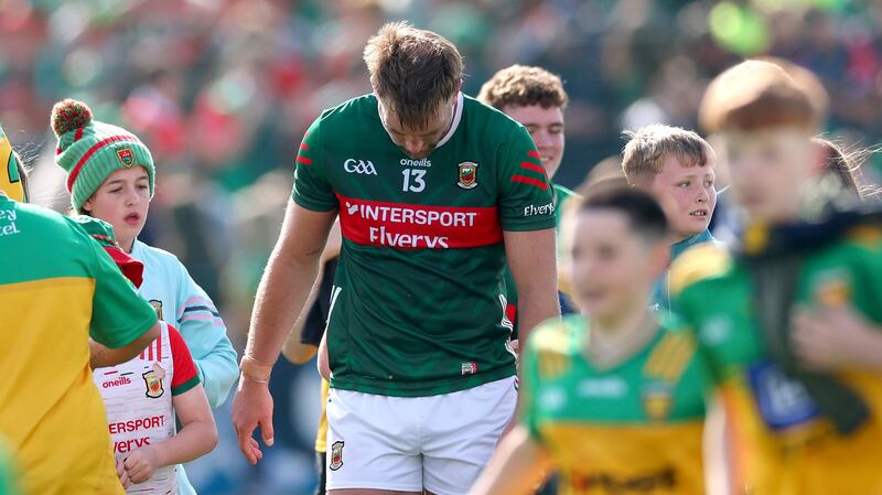 Aidan O’Shea after Mayo's defeat to Donegal on Sunday. Photograph: James Crombie/Inpho