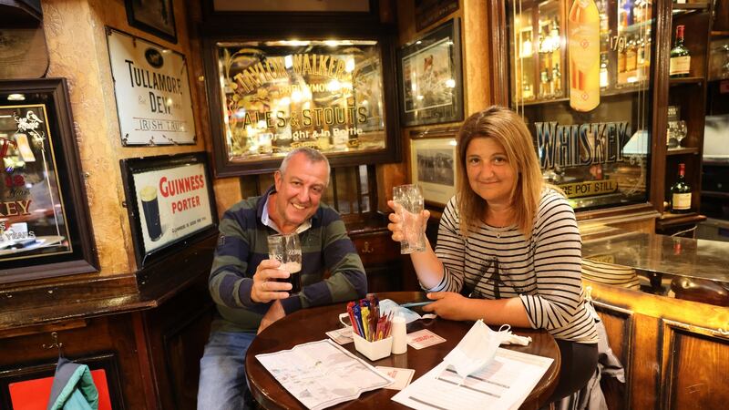 Panaziotis Bompos and Katrina Daeskalaki, from Crete. Photograph: Dara Mac Dónaill