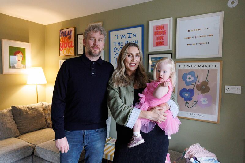 Crohan and Bernie O'Kennedy with their daughter Pippa, who is due to become a big sister soon. Photograph: Eamon Ward