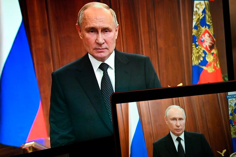 Vladimir Putin vowed that the rebellion would be punished. Photograph: Pavel Bednyakov/AP
