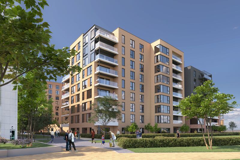 A computer-generated image of the 192 apartments approved for Swift Square