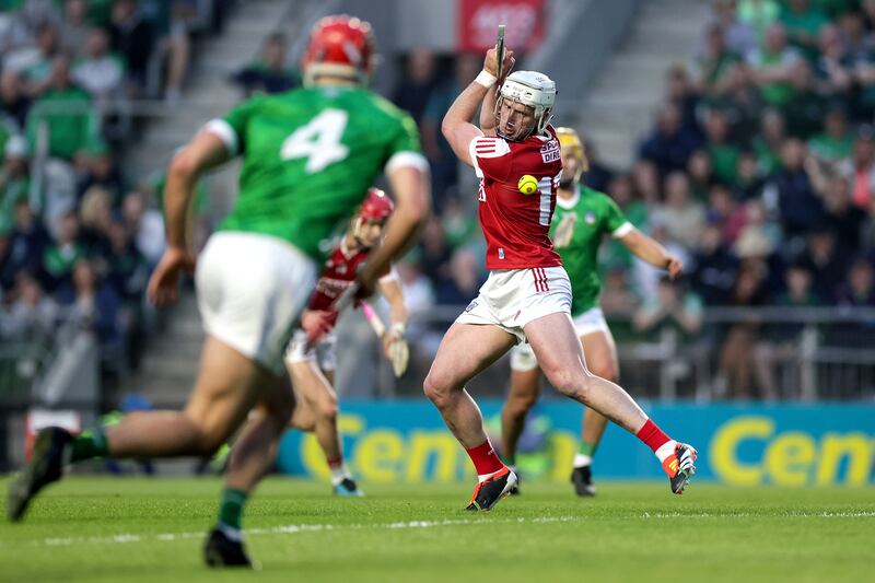 Cork's Patrick Horgan scores a late goal in one of the year's memorable games, the clash against Limerick at Páirc Uí Chaoimh. Photograph: Laszlo Geczo/Inpho 