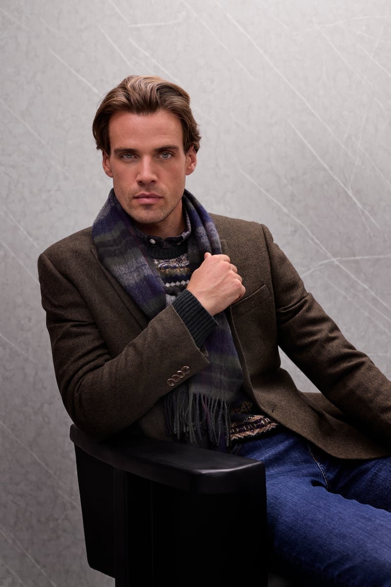 Tailored jacket and jeans from Paul Costelloe's menswear AW25 at Dunnes Stores