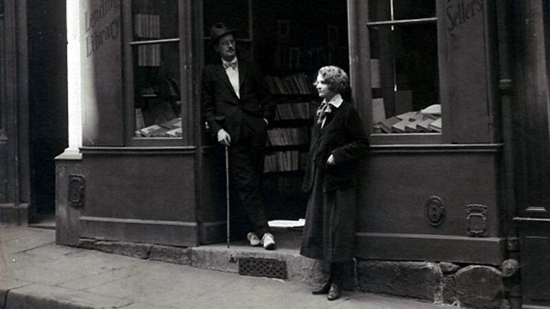 James Joyce inside Shakespeare & Co. Paris, ca. 1923. Photograph: The Poetry Collection, SUNY at Buffalo