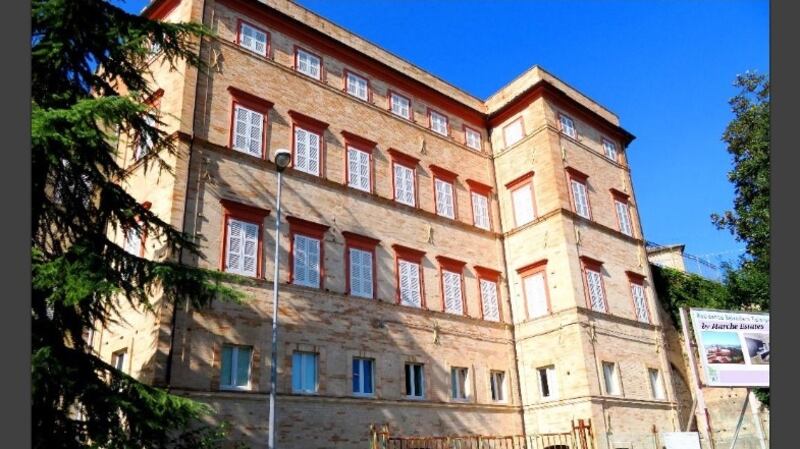 Early-1900s style palazzo in the village of Falerone, Italy
