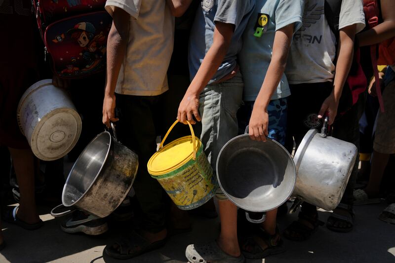 Famine persists in Gaza, where aid has been restricted. Photograph: Jehad Alshrafi/AP