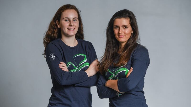 Ireland’s Winter Olympic hopefuls Emma Ryan and Tess Arbez. Photograph:  Ramsey Cardy/Sportsfile