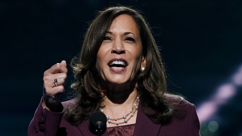 Kamala Harris at the DNC:  “Right now, we have a president who turns our tragedies into political weapons.” Photograph: Olivier Douliery/AFP via Getty Images