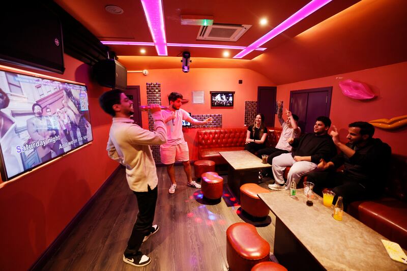 Karaoke at Maneki. Photograph: Alan Betson