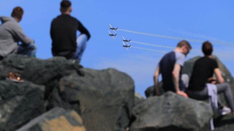 Pilots and aircraft from the Irish Historic Flight Foundation at the show in Bray. Photograph: Nick Bradshaw
