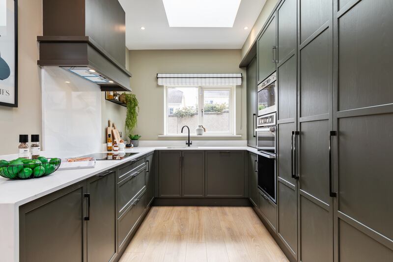 Laurel Manor: Look closer and you’ll find some nice interior touches that lift the house above the ordinary, such as the Calacatta gold marble worktops in the kitchen.