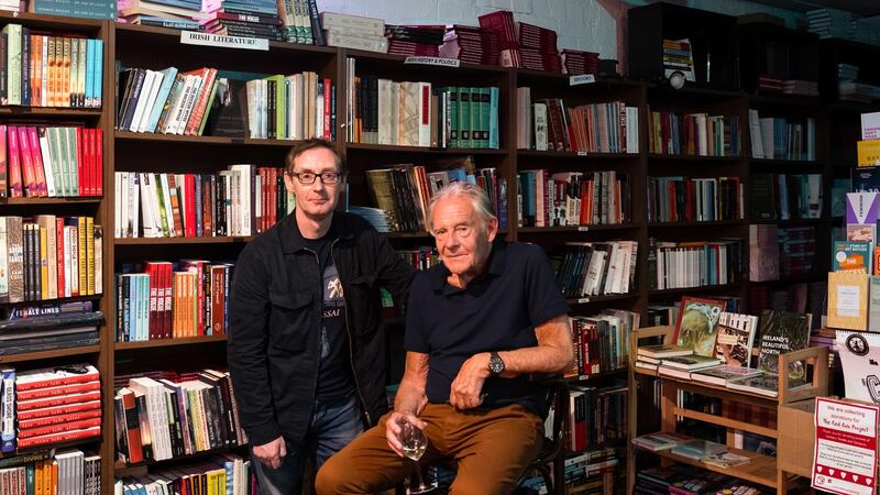 James Doyle, publisher of Turnpike Books, with Maurice Leitch. Photograph: Bobbie Hanvey