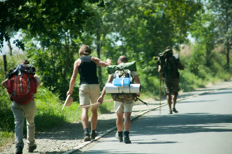 Santiago de Compostela, Spain join a group to enjoy the Camino