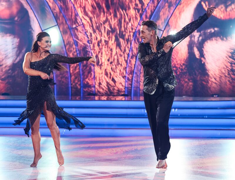 Jockey Davy Russell and his partner Kylee Vincent during Dancing with the Stars. Photograph: Kyran O’Brien/kobpix