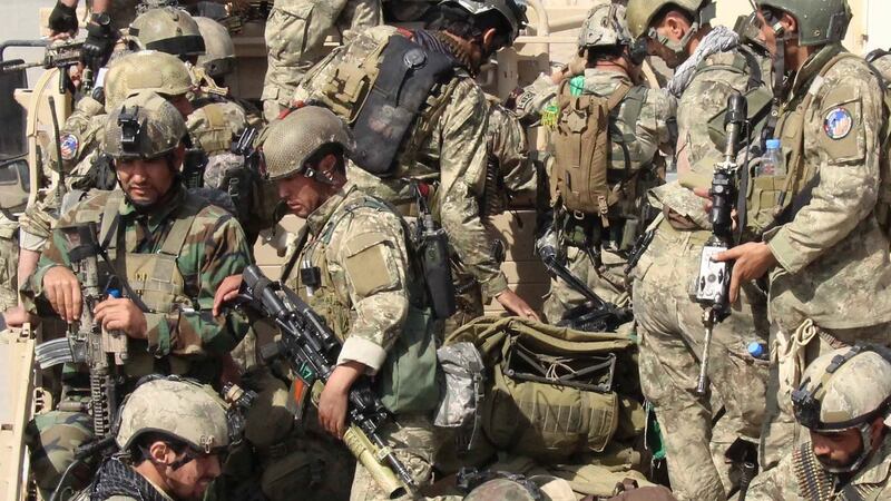 The Afghan army  launched a counter-offensive to retake Kunduz from the Taliban, a day after insurgents overran the strategic northern city. Photograph: Nasir Waqif/AFP/Getty Images