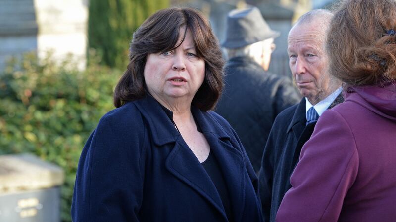 Former tanaiste Mary Harney at the funeral of businesswoman Gillian Bowler at Mount Jerome in Dublin. Photograph: Eric Luke