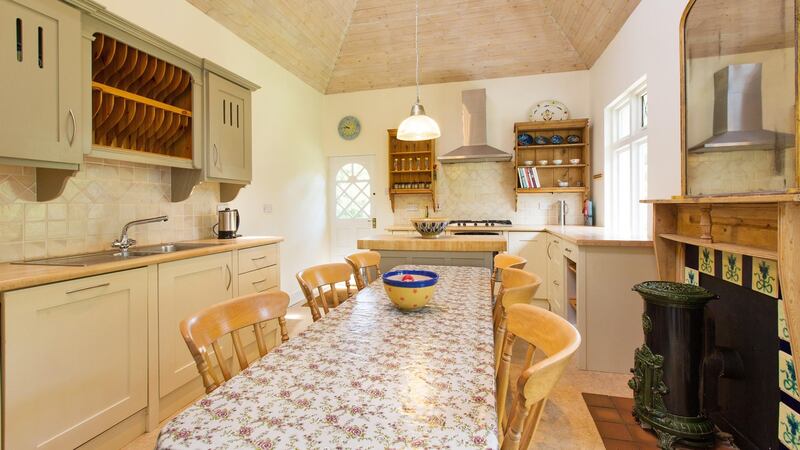 Bright kitchen at White Lodge, Delgany