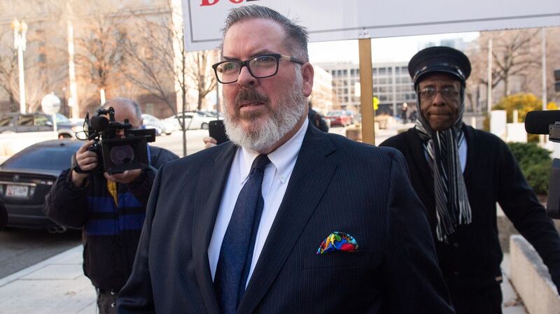 Robert Driscoll, lawyer for Russian national Maria Butina, leaves the US District Court in Washington DC,  after Butina plead guilty to acting as an illegal foreign agent on behalf of the Russian government. Photograph: Getty Images