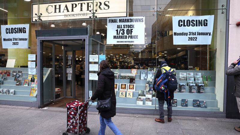 Chapters bookstore on Parnell Street, Dublin,  on its final day of business. Photograph: Dara Mac Dónaill/The Irish Times