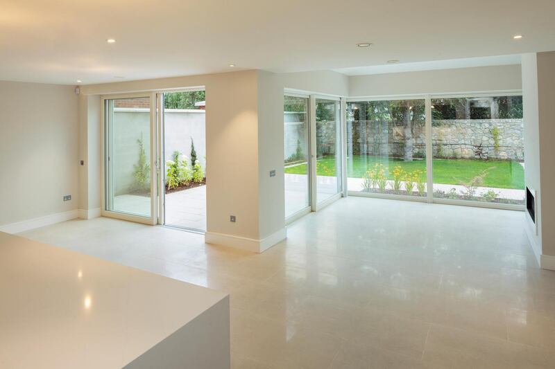 Spacious room on Glenart Avenue, Blackrock, looking out on the landscaped garden.