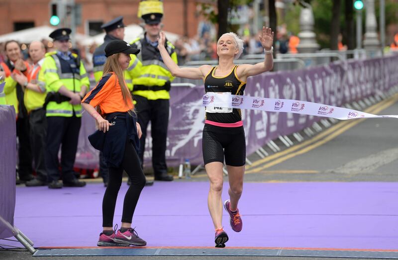 Ann-Marie McGlynn won the 2017 Vhi Women's Mini Marathon. Photograph: Dara Mac Dónaill