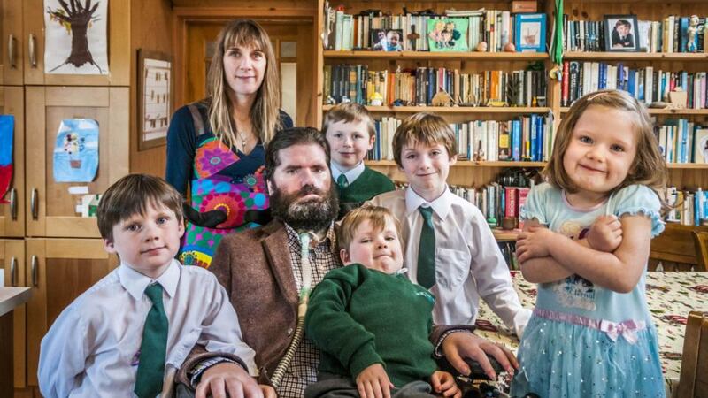 Family portrait: Ruth and Simon Fitzmaurice with their children Jack, Raife, Arden, Hunter and Sadie