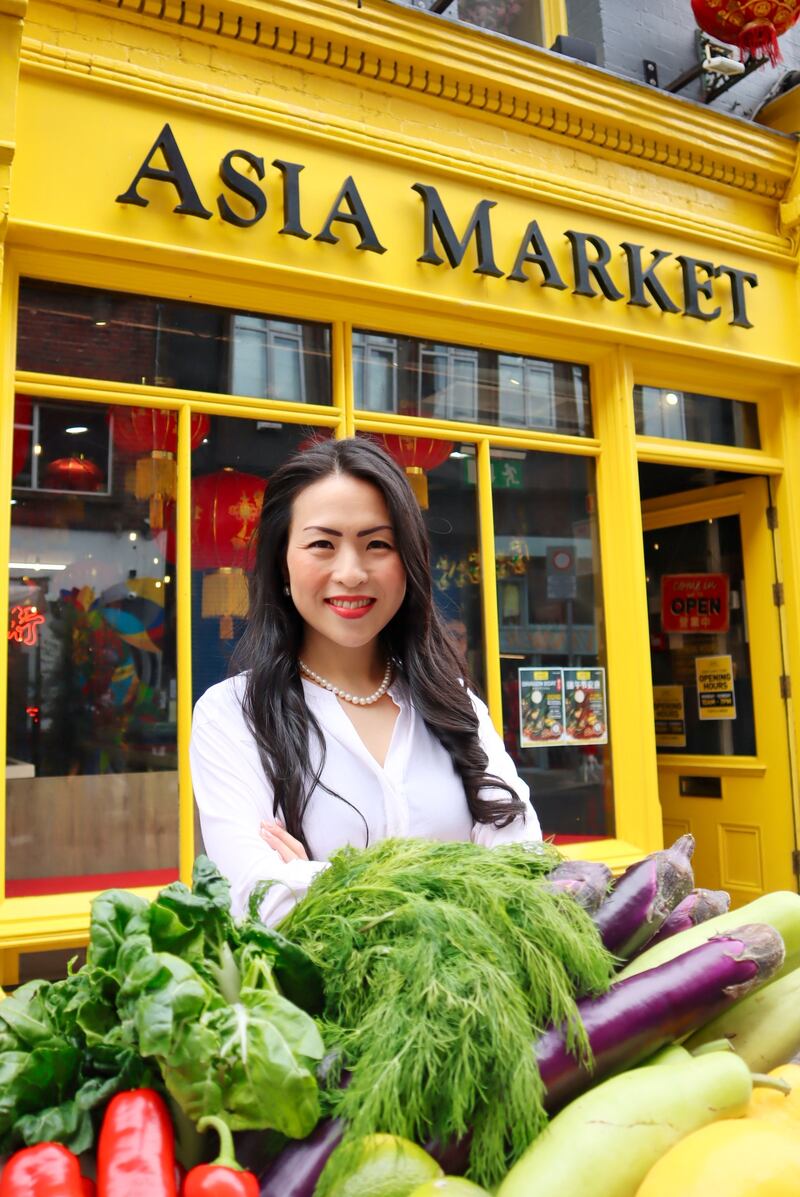 Eva Pau outside Asia Market in Drury Street, Dublin