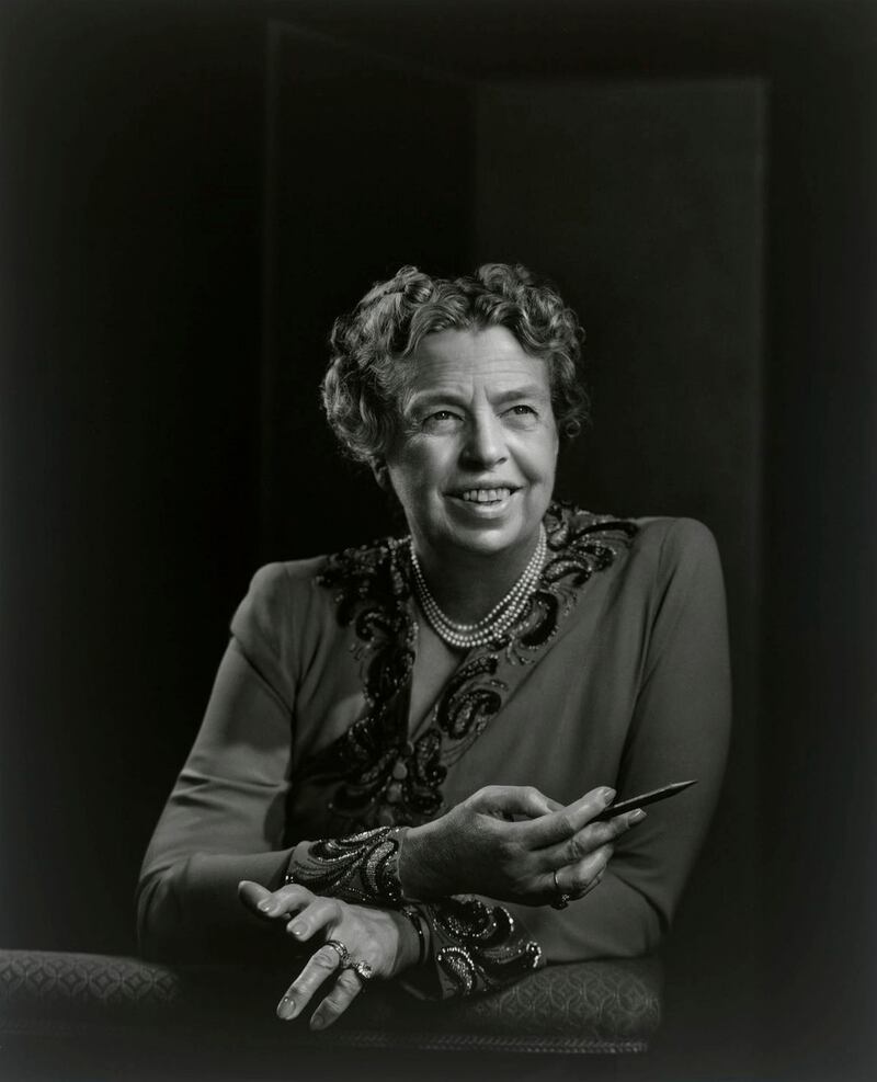 Online features December 2020. Smithsonian Institution virtual exhibition Every Eye Is Upon Me: First Ladies of the United States. Eleanor RooseveltArtist: Yousuf KarshGelatin silver print1944National Portrait Gallery, Smithsonian Institution; gift of Estrellita Karsh in memory ofYousuf Karsh� Estate of Yousuf KarshDO NOT CROP OR OTHERWISE ALTERPress image from Brendan Kelly, Public AffairsSmithsonian, National Portrait Gallery, kellyb@si.edu  | o: 202.633.8299 | m: 202.431.7435 Downloaded from https://www.dropbox.com/sh/ltsb4kllvxyfjtr/AAA3ESH8koZfVrOHakQiKvpLa?dl=0