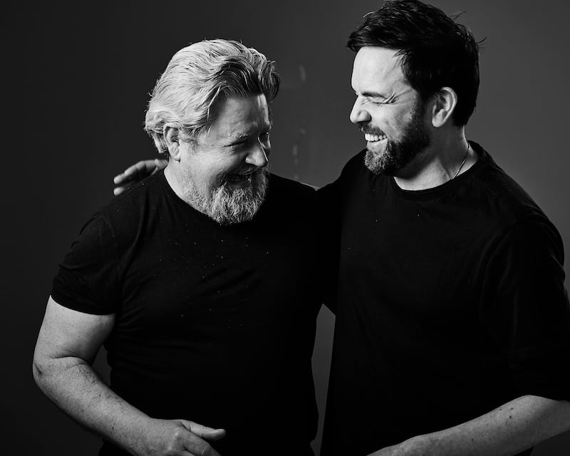 Denis Conway and Aaron McCusker, who play the older and younger Hugh O'Neill in the Everyman's production of the Brian Friel play Making History, at the Everyman theatre in Cork
