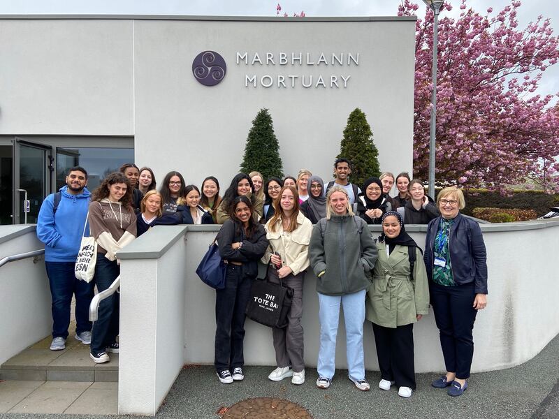 RCSI medical students who visited the Beaumont Hospital mortuary as part of the Death, Dying and Bereavement module. Photograph: Eric Clarke/RCSI