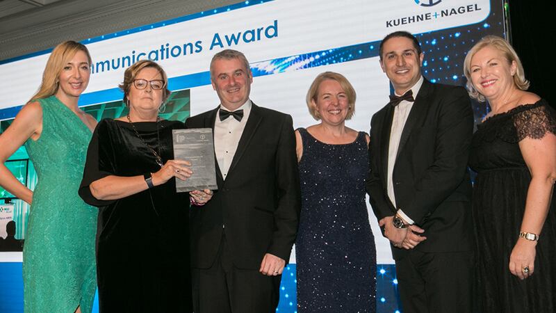 Leslie Brett, Lennox presents the Communications Award to the My Healthcare, My Future – MSD team