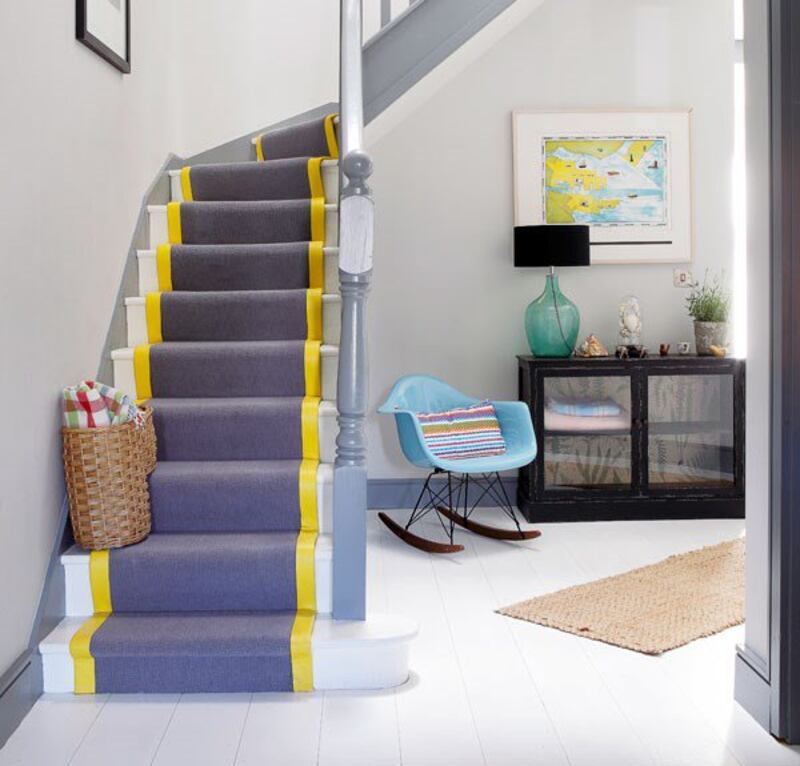Swapping a full stair carpet for a runner is an easy way to give it a more polished and elegant look