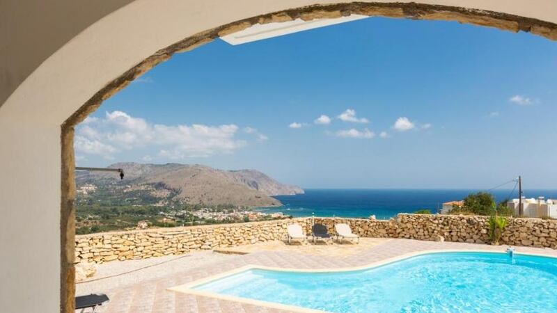 Greece: €320,000 for this three-bedroom house in Mathes village, on Crete, with a pool and sea views