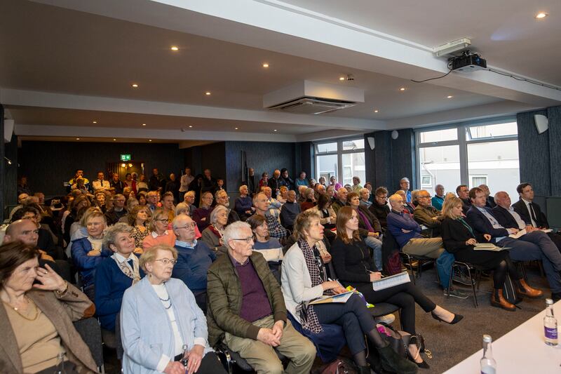 Sandymount residents attend the meeting regarding the Dublin Port Company's expansion plans. Photograph: Tom Honan/The Irish Times