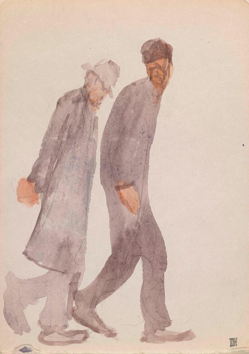 Michael Healy (1873–1941)Two Men Walking (from the series Dubliners, c.1930s). Photograph: National Gallery of Ireland