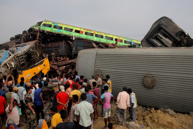 India: An investigation is under way into the cause of the train crash on Friday. Photograph: AP