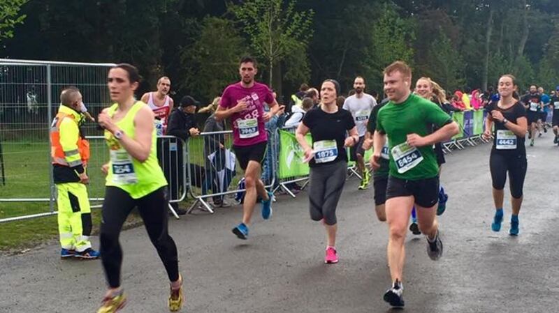 Robyn Crowley (back right) in action at the Dublin Half Marathon.