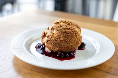 Choux pastry filled with salted caramel and crème diploma. Photograph: Tom Honan