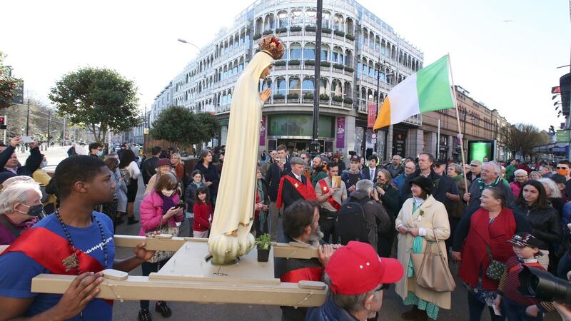 One of the  anti-lockdown protests in Dublin on Wednesday afternoon.  Photograph: Colin Keegan, Collins Dublin