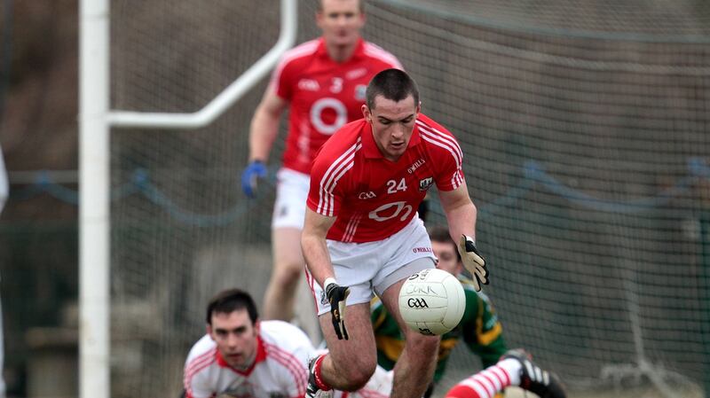 Ian Jones playing for the Cork senior footballers in the McGrath Cup semi-final against Kerry in January, 2011. Photograph: Cathal Noonan/Inpho
