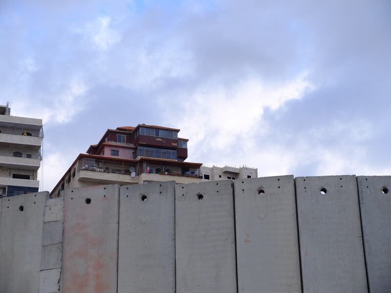 The separation wall outside the Shu'fat Refugee Camp in Jerusalem.  Photograph: Eimear McBride